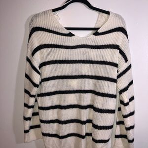 Black and white striped sweater
